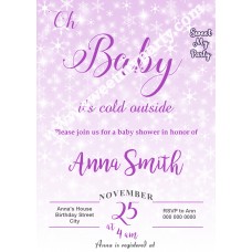 Winter Wonderland gender Baby Shower Invitation,(004)